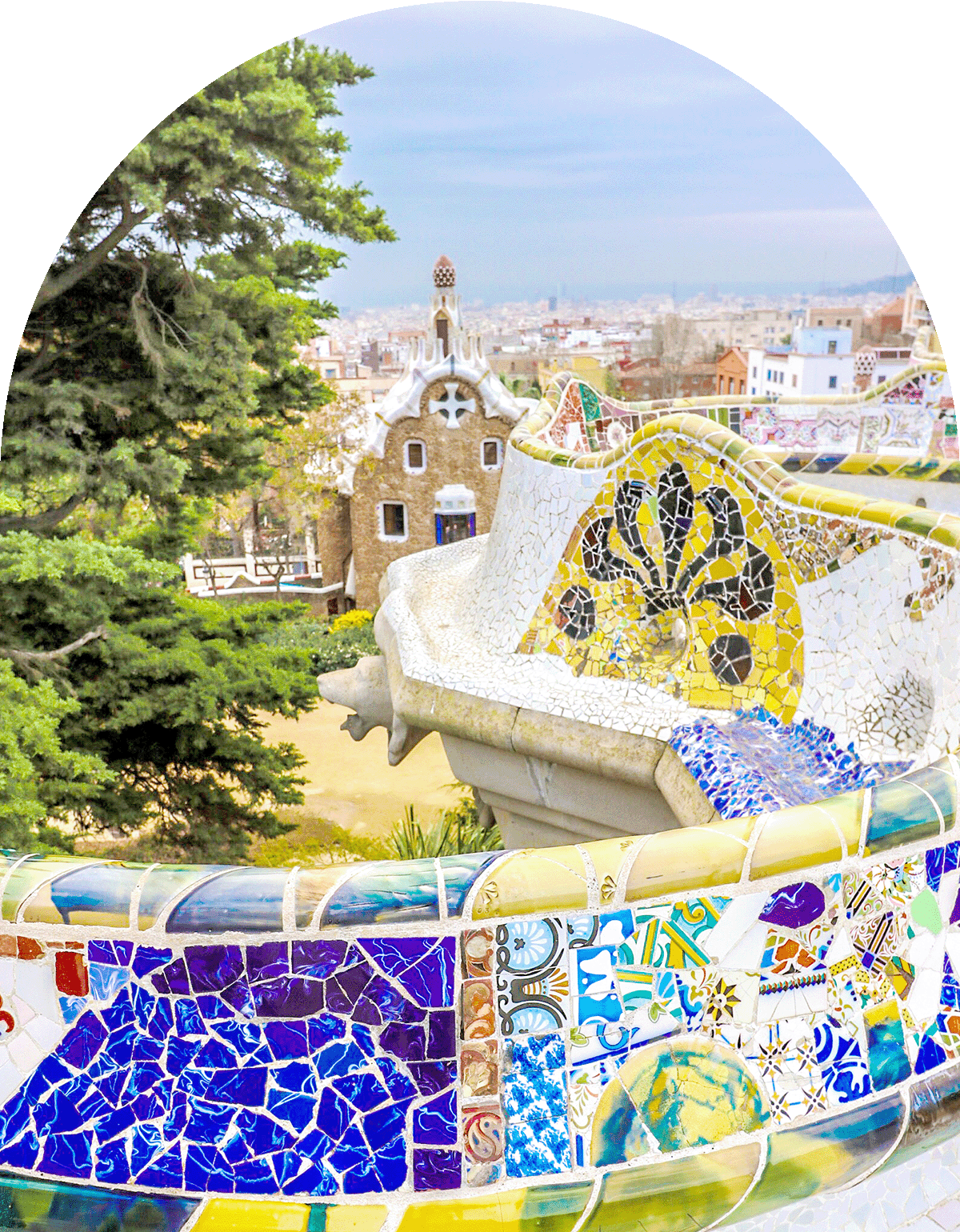 バルセロナが一望できるグエル公園